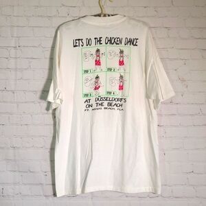 1991 Single Stitch Hanes Beefy T Chicken Dance Ft Myers Florida Tee Tshirt Sz XL